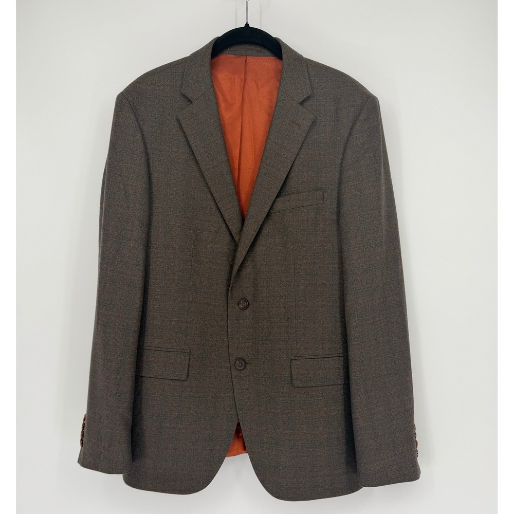 Sarar Platinum Pure New Wool Blazer 38R Brown Plaid Sport Coat Italy
